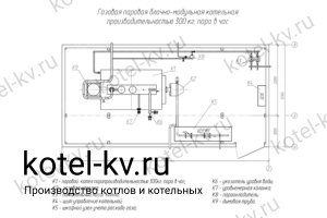 Газовая паровая котельная 300. Чертеж